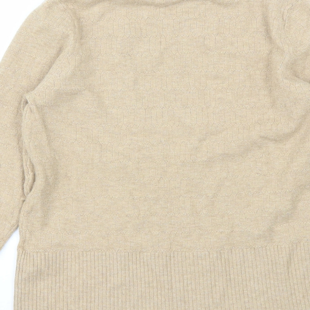 Marks and Spencer Womens Brown Round Neck  Viscose Pullover Jumper Size 14