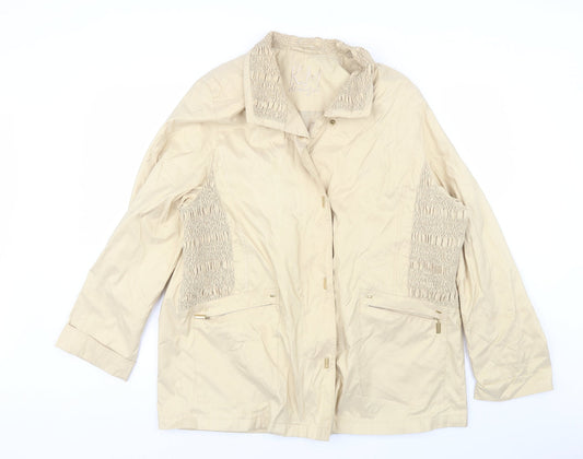 KM Design Womens Gold   Windbreaker Jacket Size 18