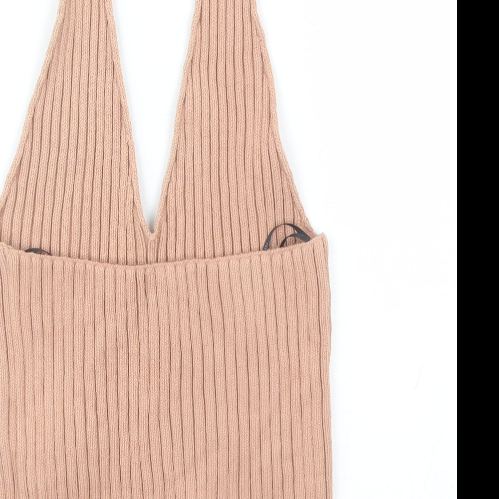 FOREVER 21 Womens Pink  Cotton Basic Tank Size L Halter