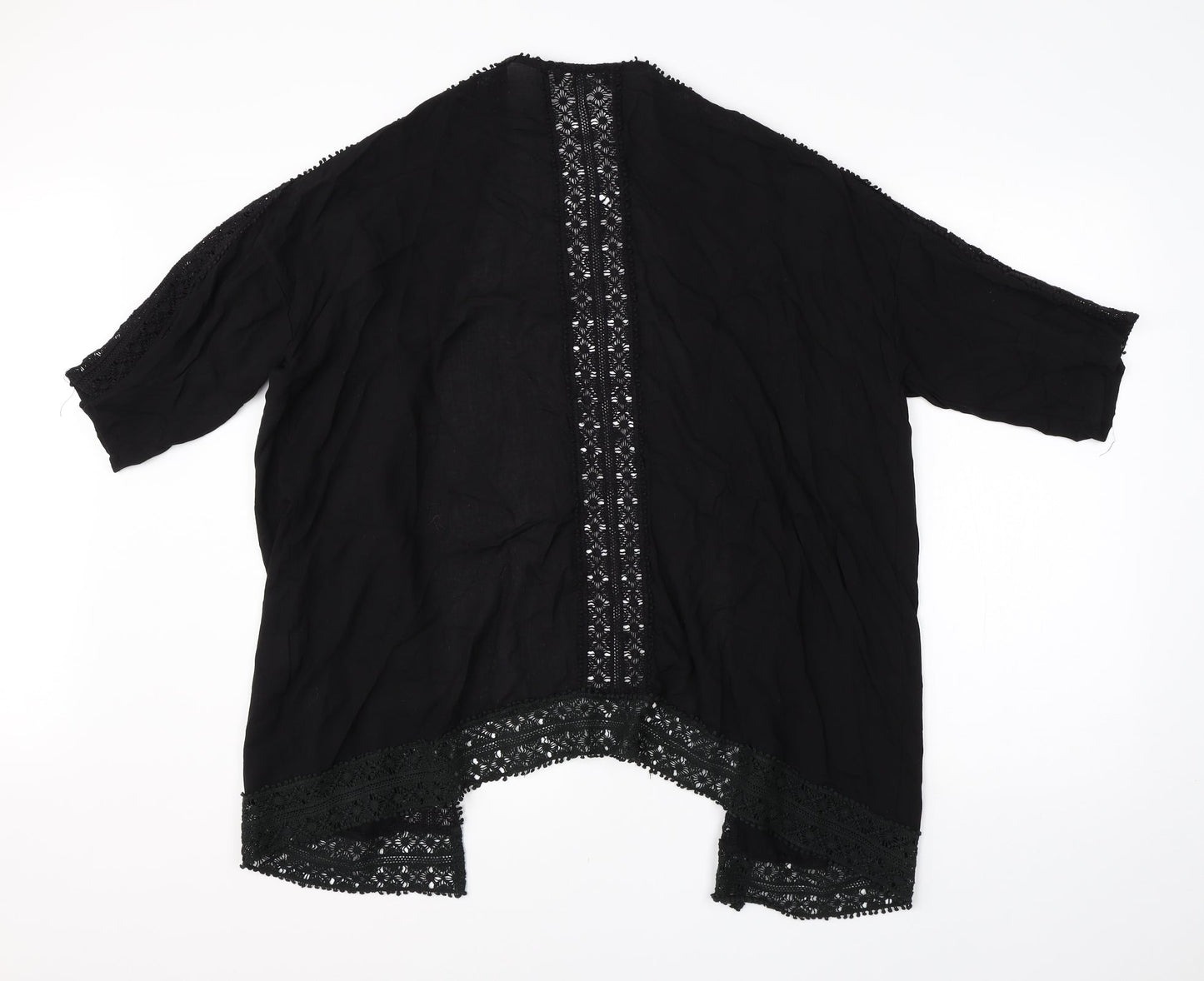 Select Womens Black Round Neck  Viscose Cape Jumper Size 12