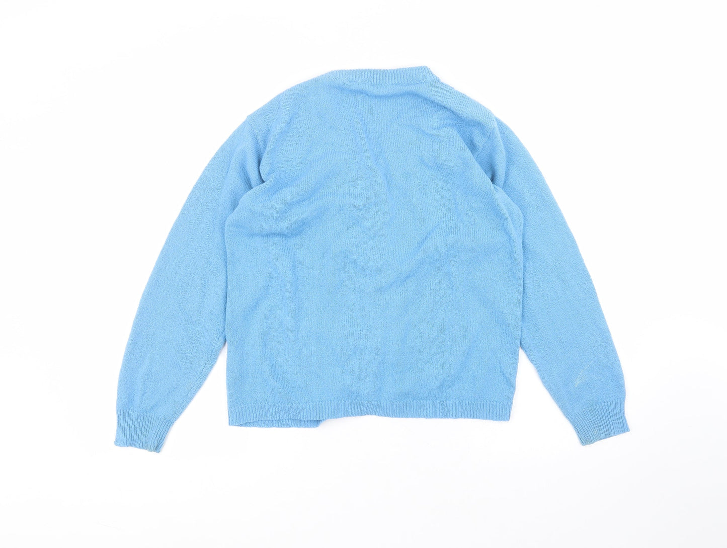 Akal Collection Womens Blue V-Neck  Acrylic Cardigan Jumper Size M