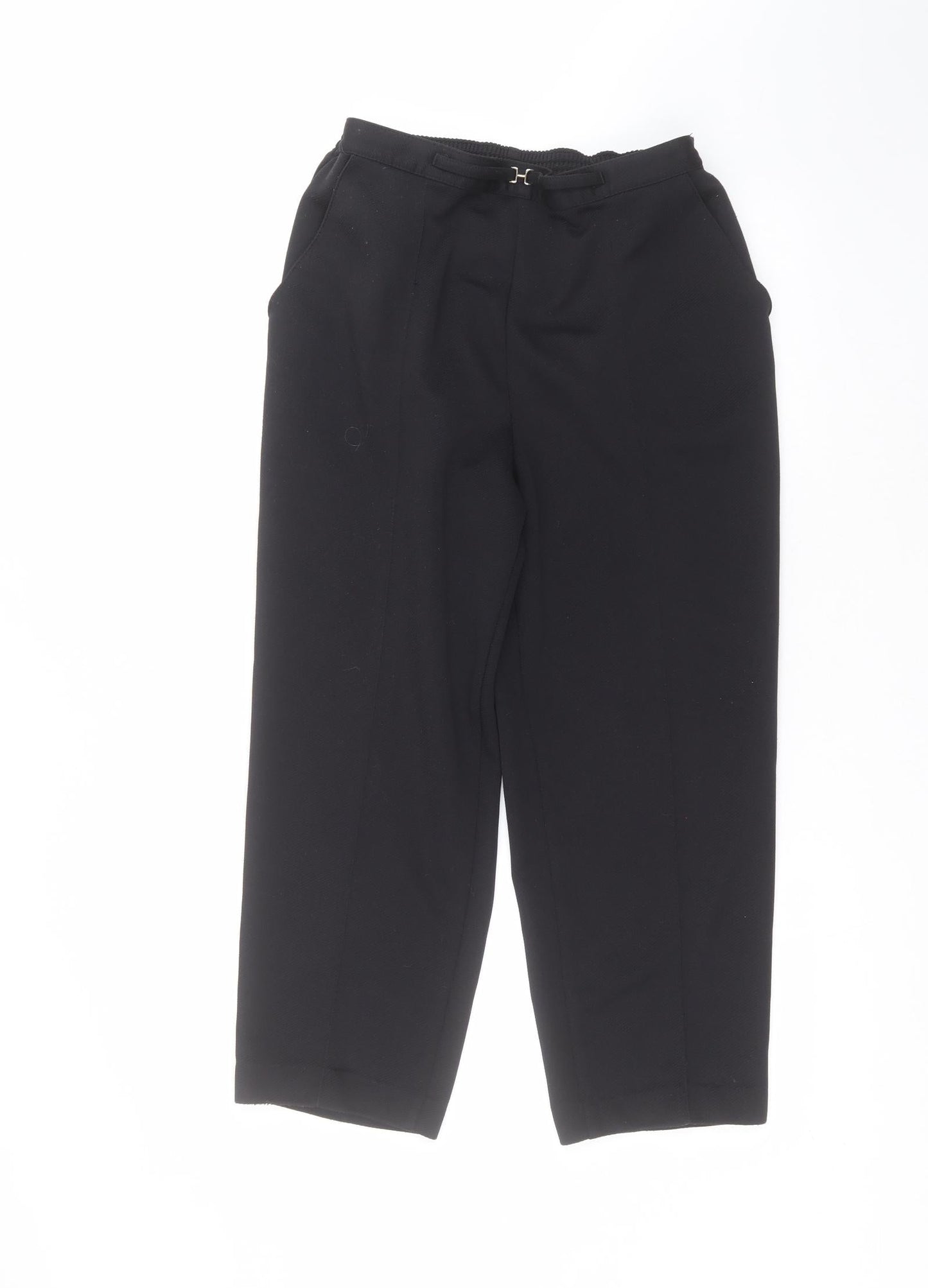 Marks and Spencer Womens Black  Polyester Trousers  Size 16 L22 in Regular