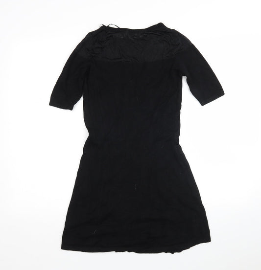 F&F Womens Black  Viscose Jumper Dress  Size 8  Round Neck