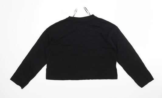 H&M Womens Black  Cotton Pullover Sweatshirt Size XS