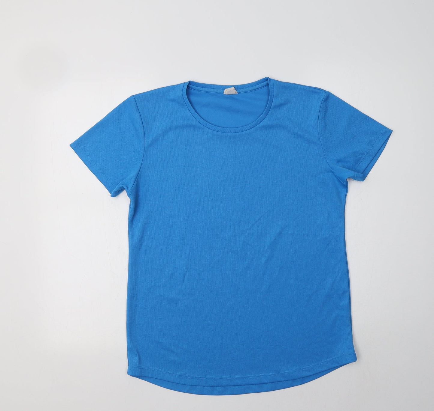 Preworn Womens Blue  Polyester Basic T-Shirt Size M Crew Neck