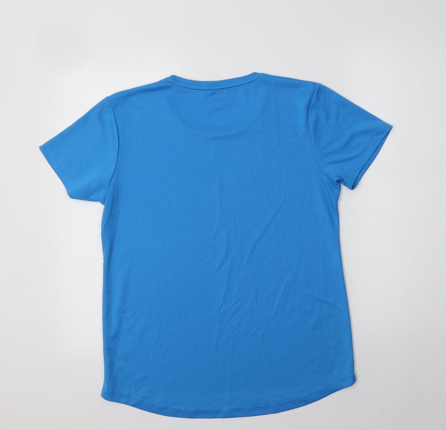Preworn Womens Blue  Polyester Basic T-Shirt Size M Crew Neck