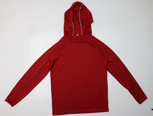 Awdis Womens Red  Polyester Pullover Hoodie Size L