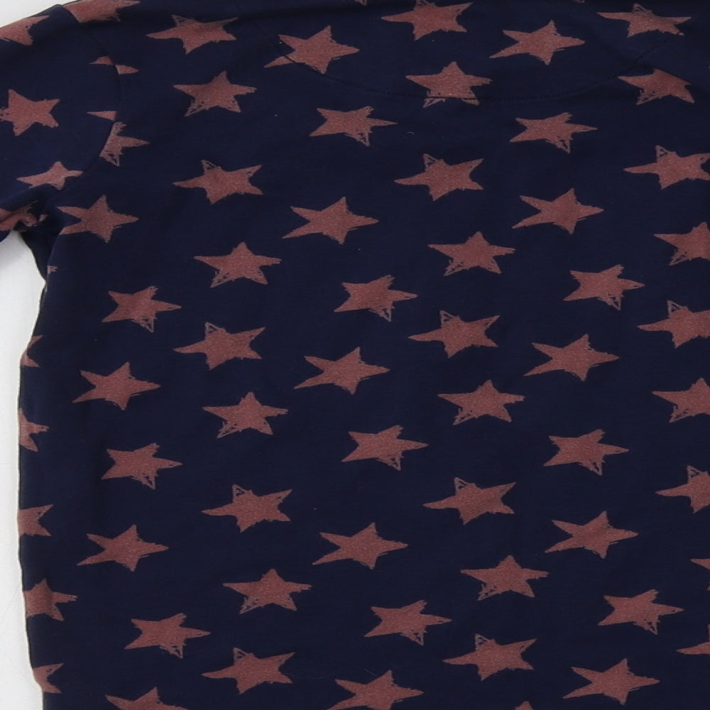 NEXT Girls Blue Geometric Cotton Top Pyjama Top Size 9-10 Years   - Star Print