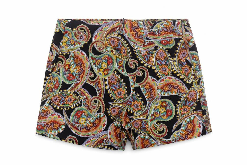 Atmosphere Womens Multicoloured Paisley Polyester Wrap Shorts Size 8 L3 in Regular