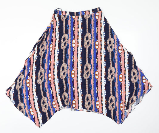 Papaya Womens Multicoloured Striped Viscose A-Line Skirt Size 10