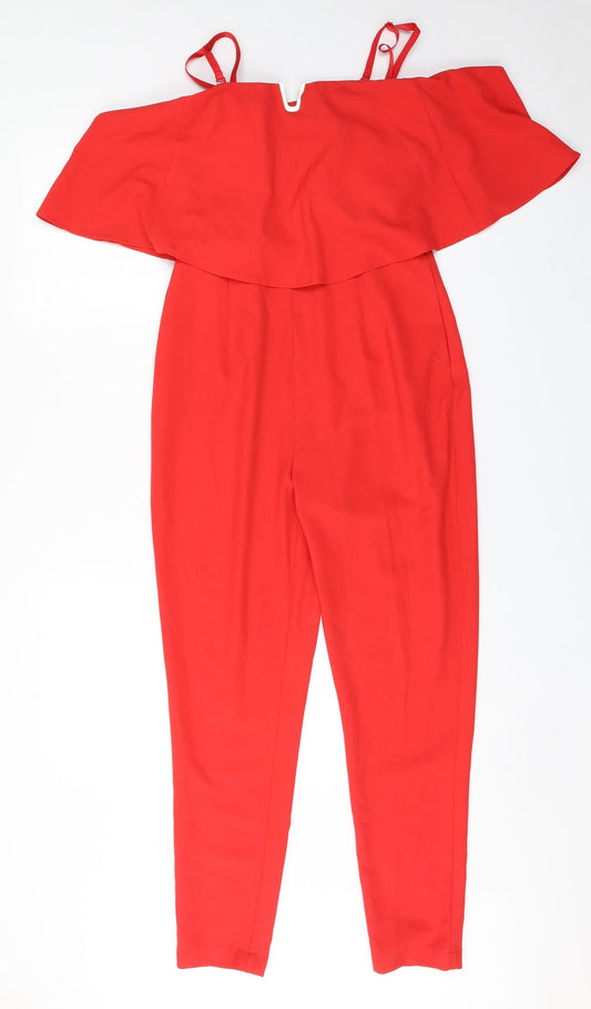 Very Womens Red  Polyester Jumpsuit Outfit/Set Size 8 L25 in