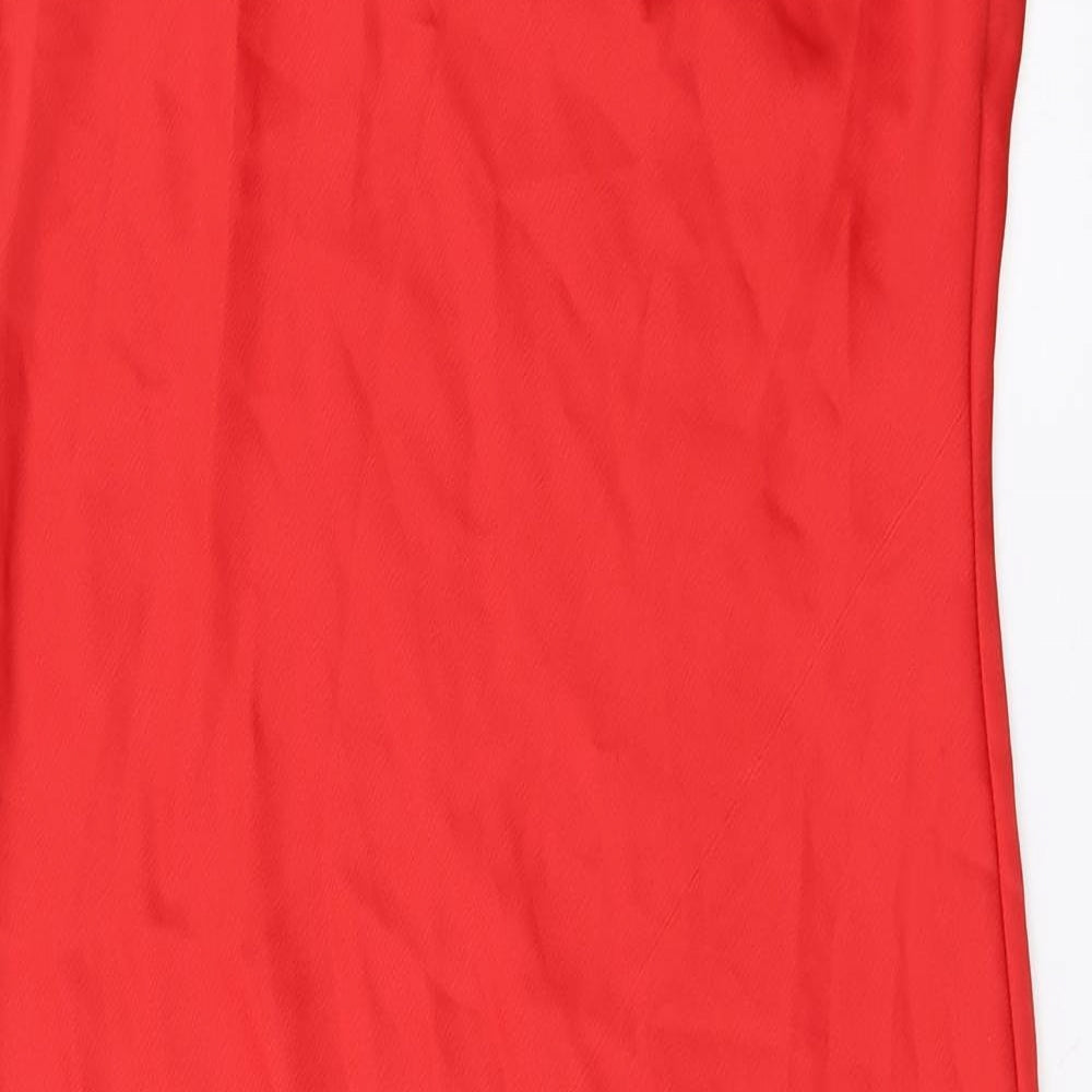 New Look Womens Red  Polyester Pencil Dress  Size 10  Square Neck