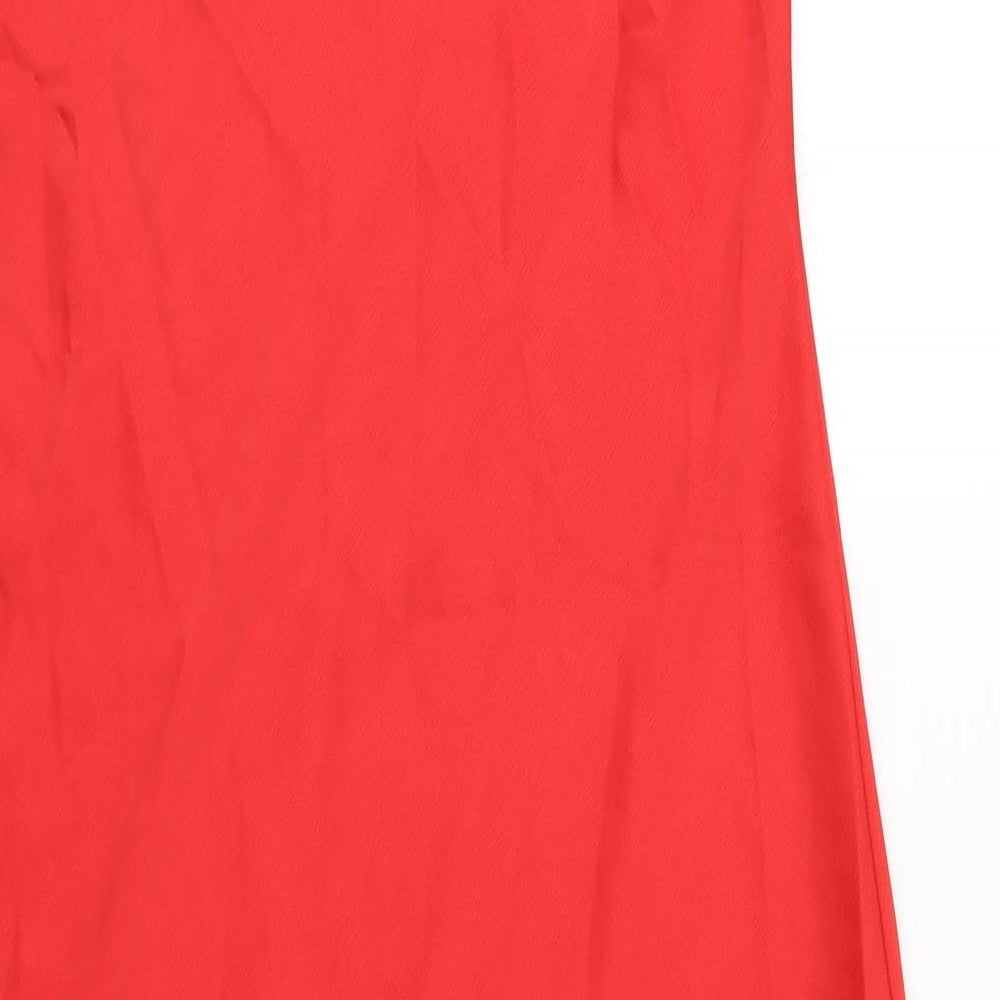 New Look Womens Red  Polyester Pencil Dress  Size 10  Square Neck