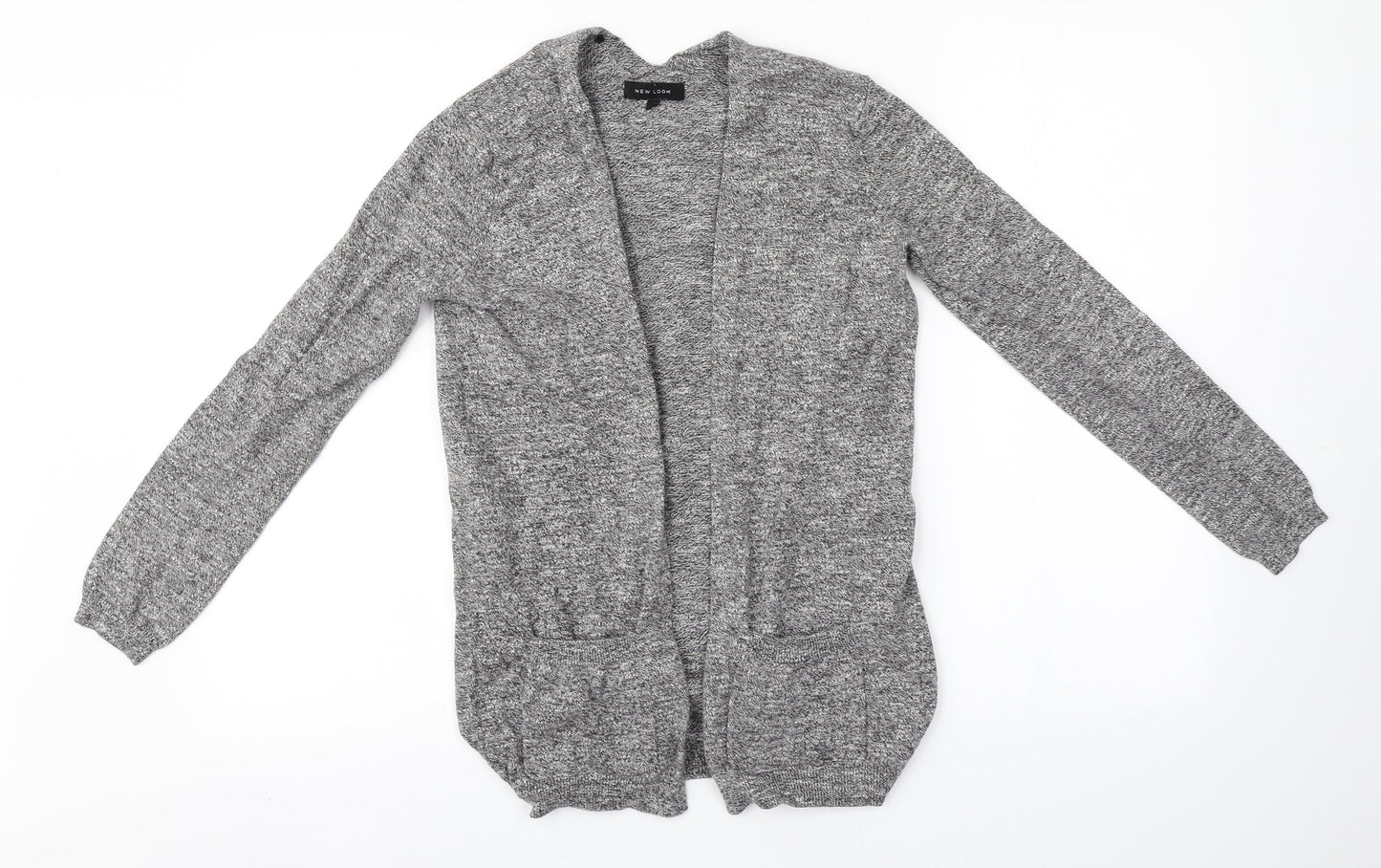 New Look Womens Grey Round Neck  Cotton Cardigan Jumper Size 6