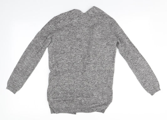 New Look Womens Grey Round Neck  Cotton Cardigan Jumper Size 6