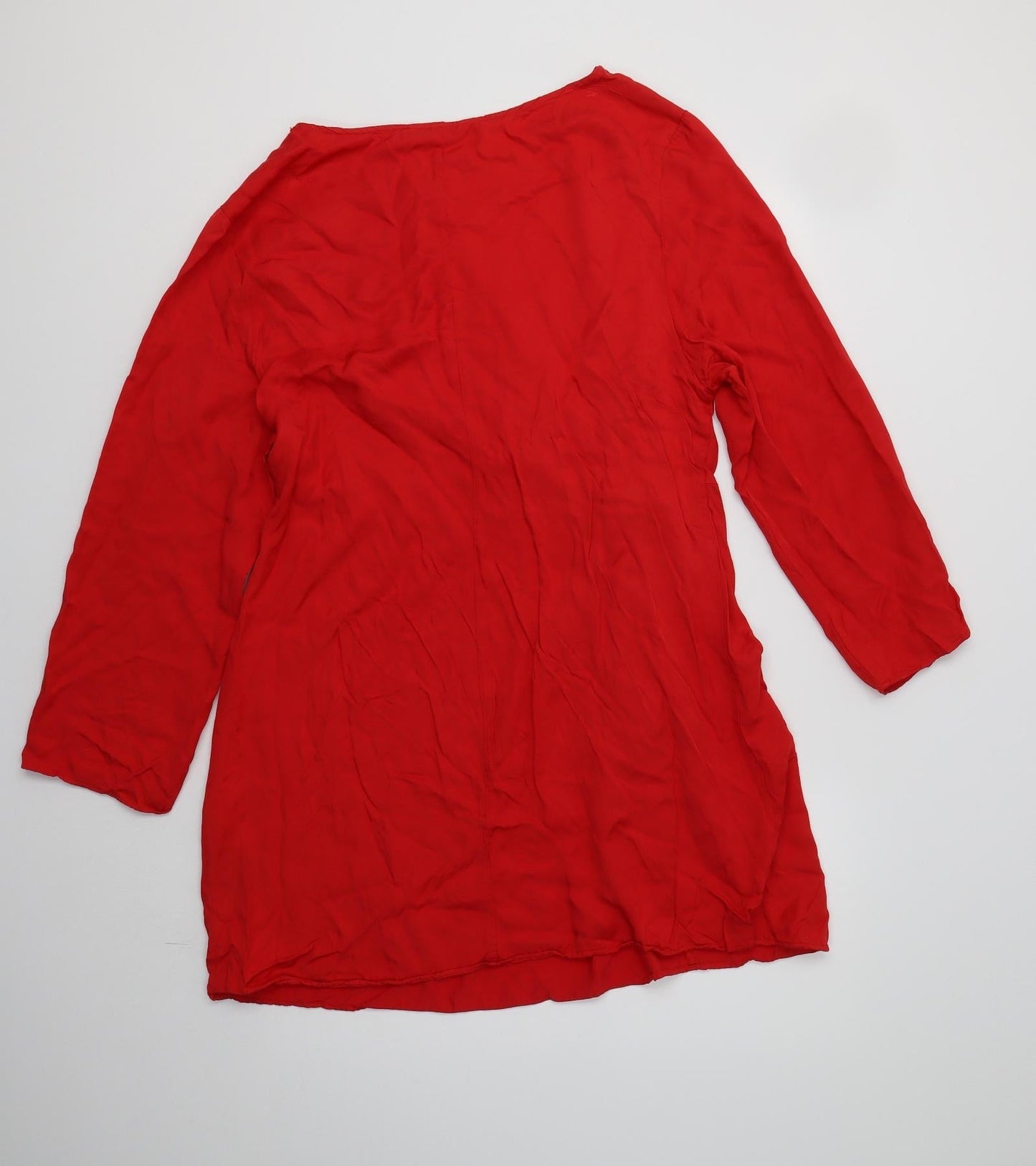 H&M Womens Red  Viscose Sheath  Size M  Round Neck