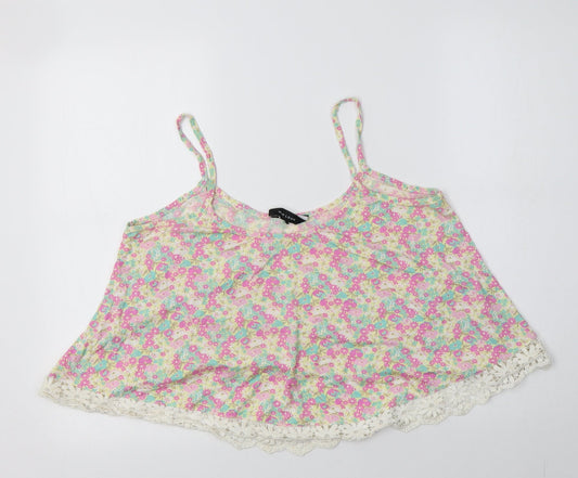 New Look Womens Multicoloured Floral Viscose Camisole Tank Size 14 Scoop Neck