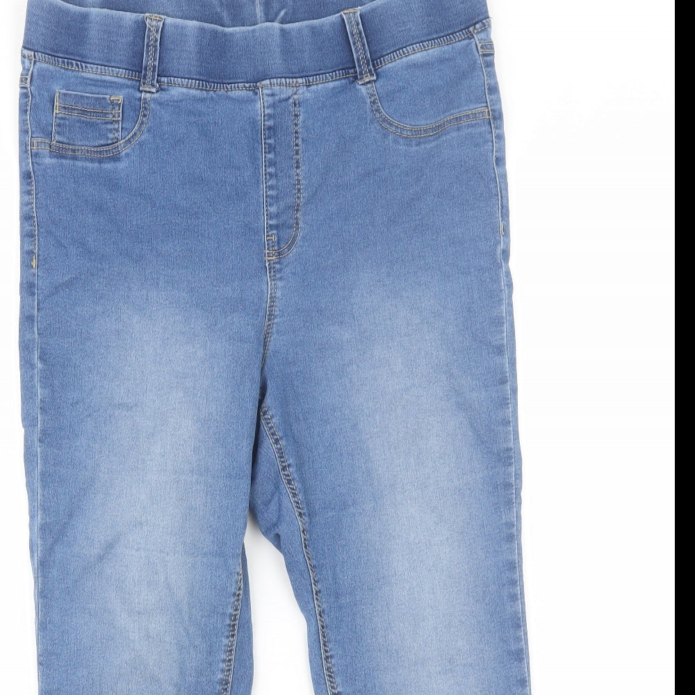 Preworn Womens Blue  Cotton Jegging Jeans Size 14 L20 in Regular