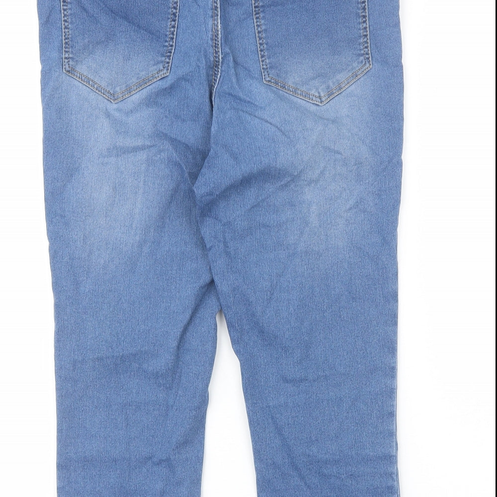 Preworn Womens Blue  Cotton Jegging Jeans Size 14 L20 in Regular