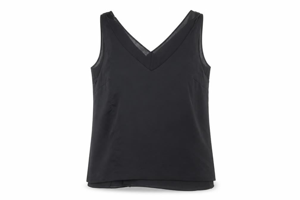 H&M Womens Black  Polyester Basic Blouse Size 8 V-Neck