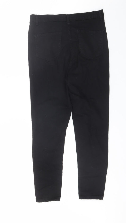 PRETTYLITTLETHING Womens Black  Cotton Skinny Jeans Size 12 L25 in Regular