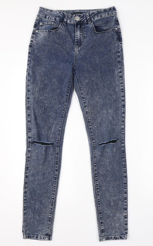 Kylie Girls Blue  Cotton Skinny Jeans Size 13 Years  Regular