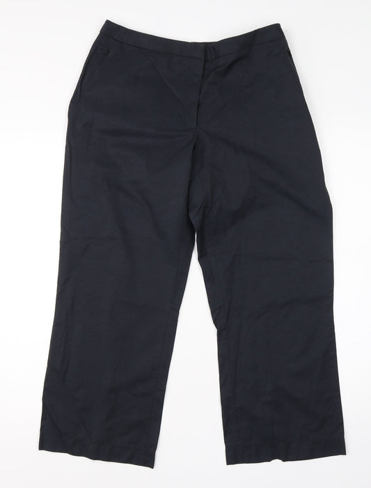 Oasis Womens Grey  Cotton Trousers  Size 30 in L23 in Regular