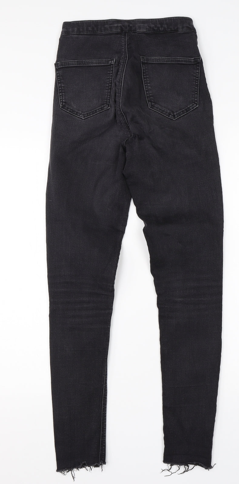 Topshop Womens Black  Cotton Skinny Jeans Size 28 in L28 in Regular