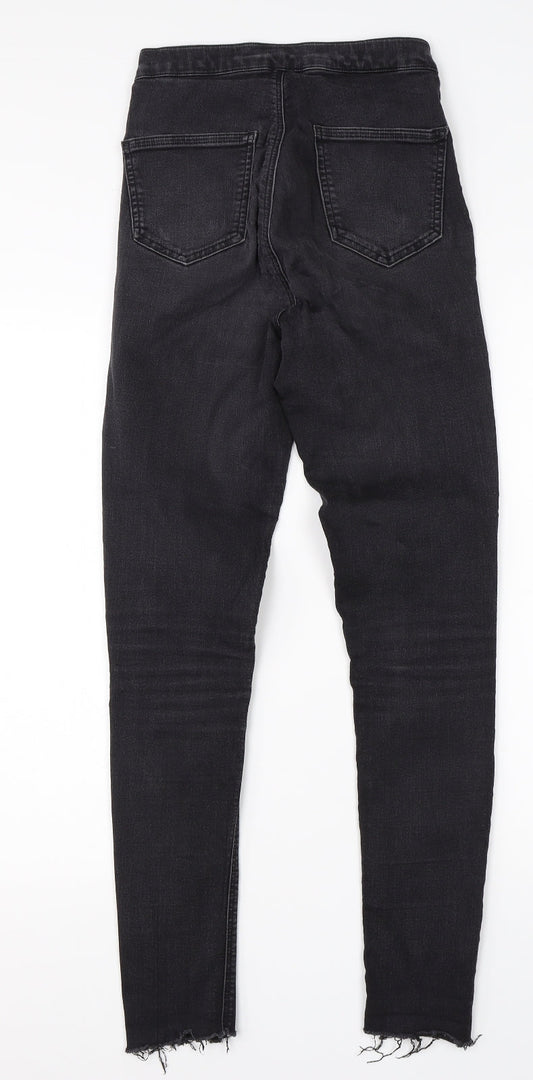 Topshop Womens Black  Cotton Skinny Jeans Size 28 in L28 in Regular
