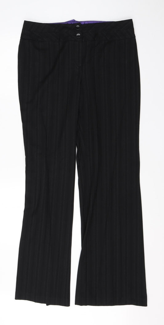 NEXT Womens Black  Viscose Dress Pants Trousers Size 12 L29 in Regular