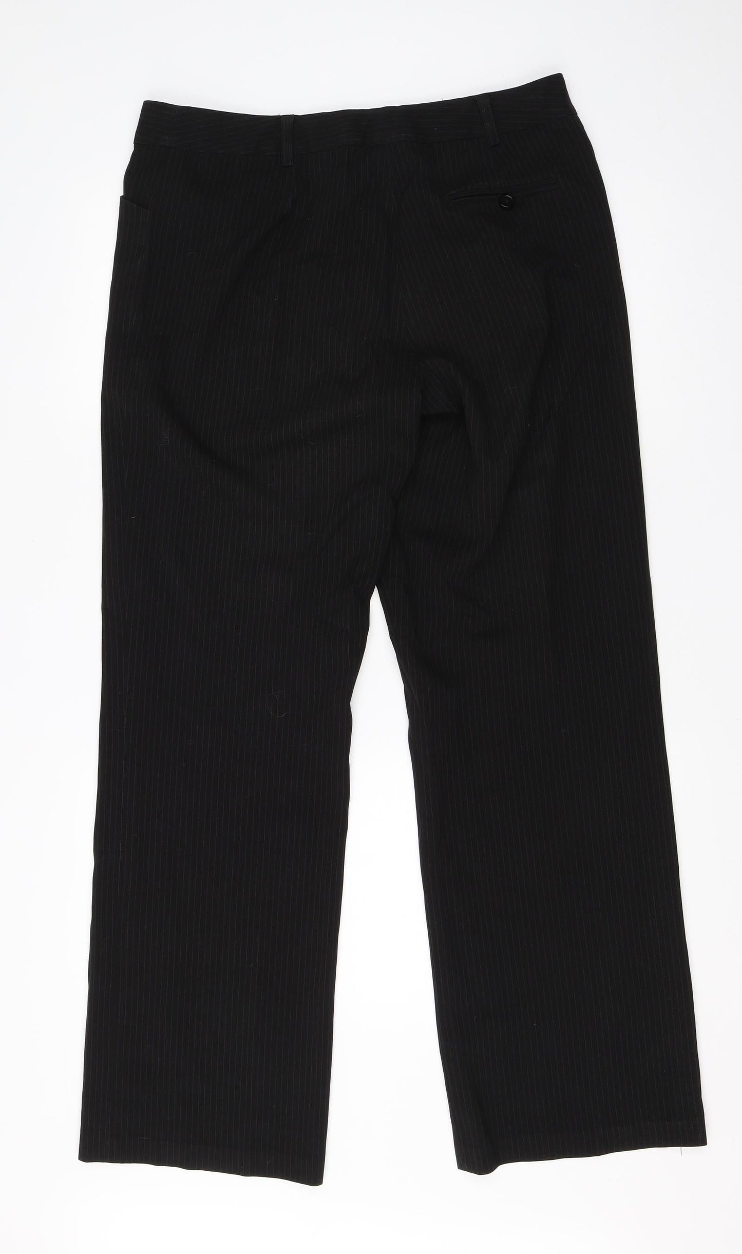 BHS Womens Black  Polyester Dress Pants Trousers Size 34 in L28 in Regular