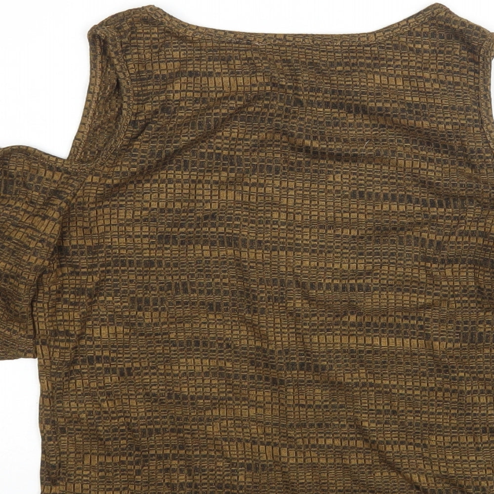 New Look Womens Brown Round Neck  Polyester Pullover Jumper Size 10
