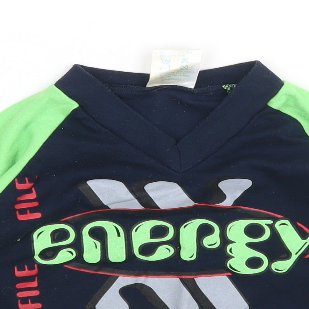 Preworn Boys Multicoloured  Cotton Basic T-Shirt Size 2-3 Years V-Neck