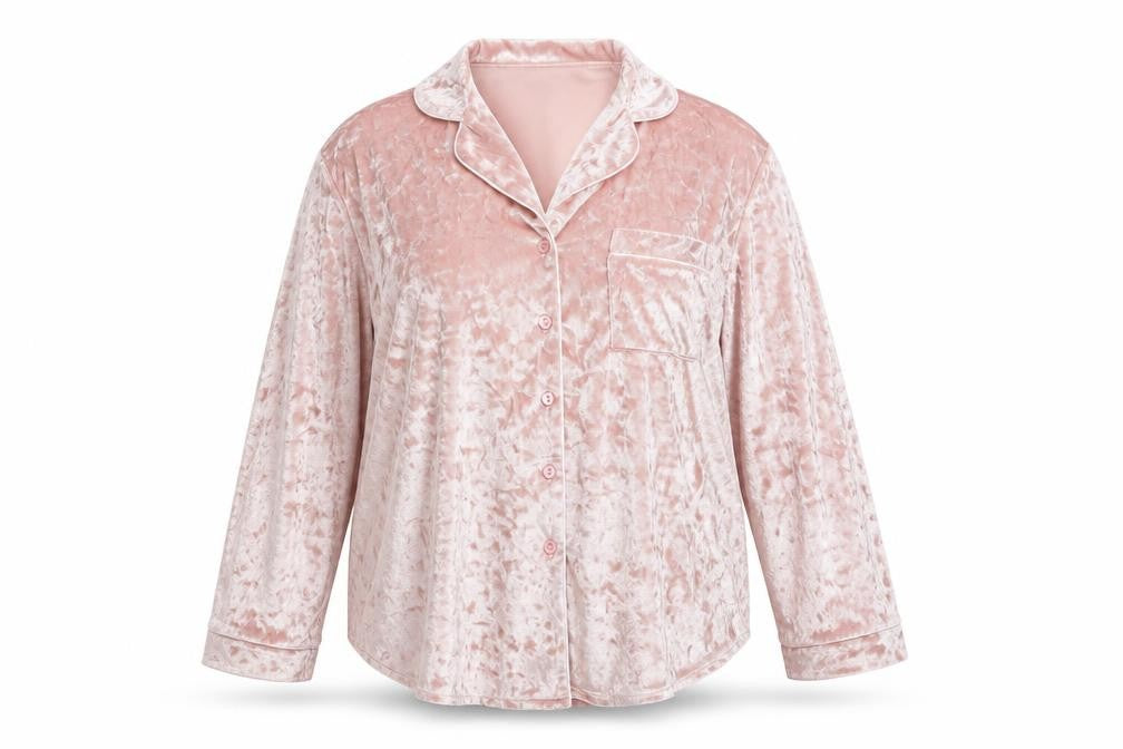 ORIGINALS Womens Pink Solid Polyester  Nightshirt Size 16
