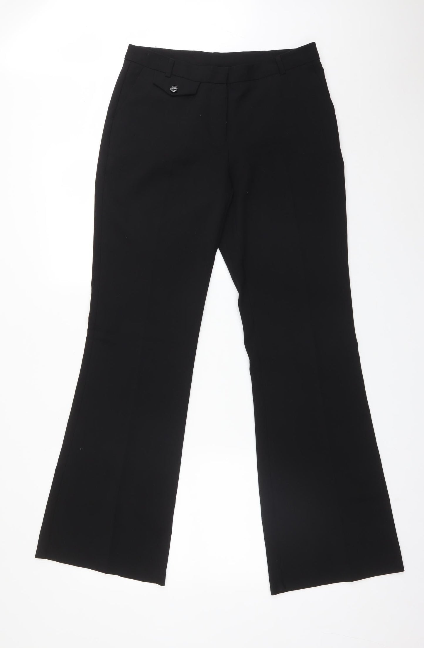New Look Womens Black  Polyester Dress Pants Trousers Size 10 L32 in Regular