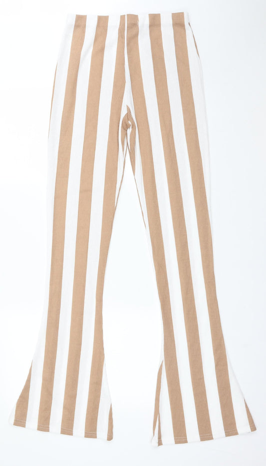 LASULA Womens Multicoloured Striped Polyester Trousers  Size 10 L33 in Regular