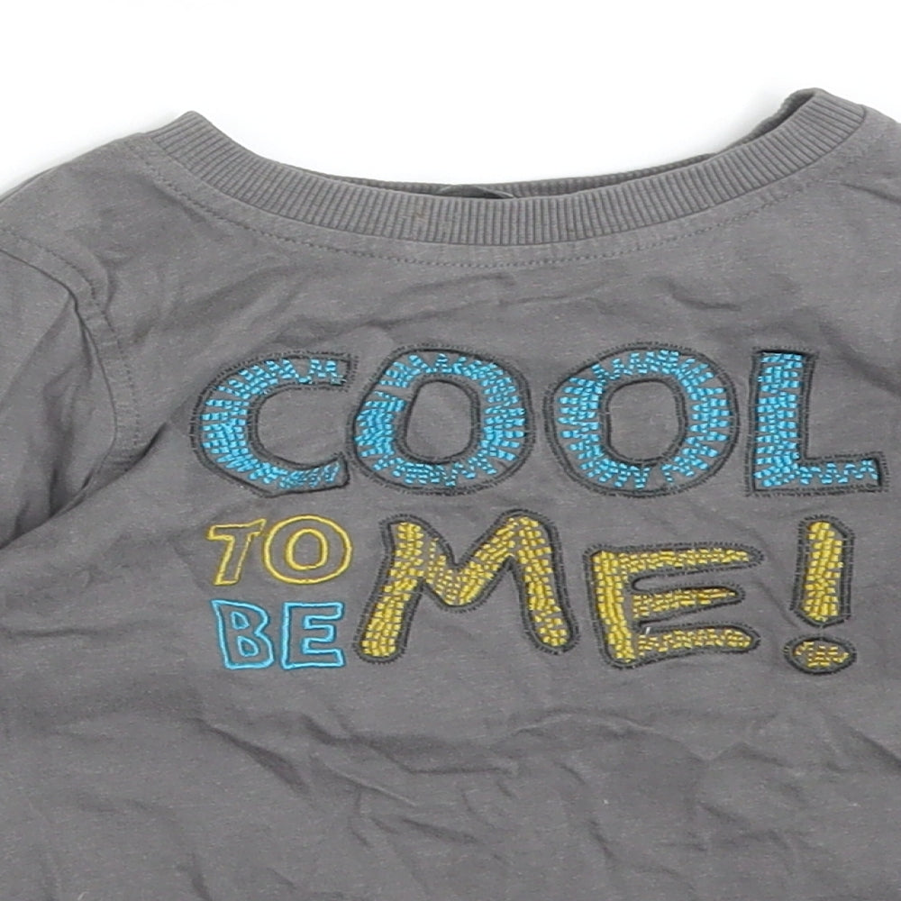 George Baby Grey  Cotton Basic T-Shirt Size 12-18 Months Round Neck  - COOL TO BE ME