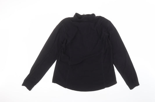 Cross Womens Black Round Neck  Polyester Pullover Jumper Size 18