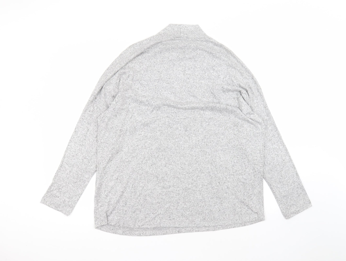 Select Womens Grey  Viscose Basic T-Shirt Size L Round Neck