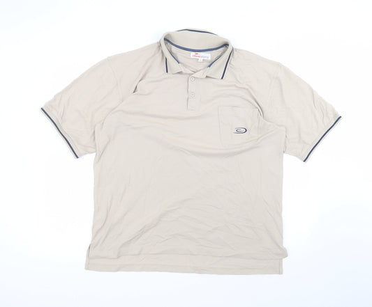 Crane Sports Mens Brown  Polyamide  Polo Size L Collared