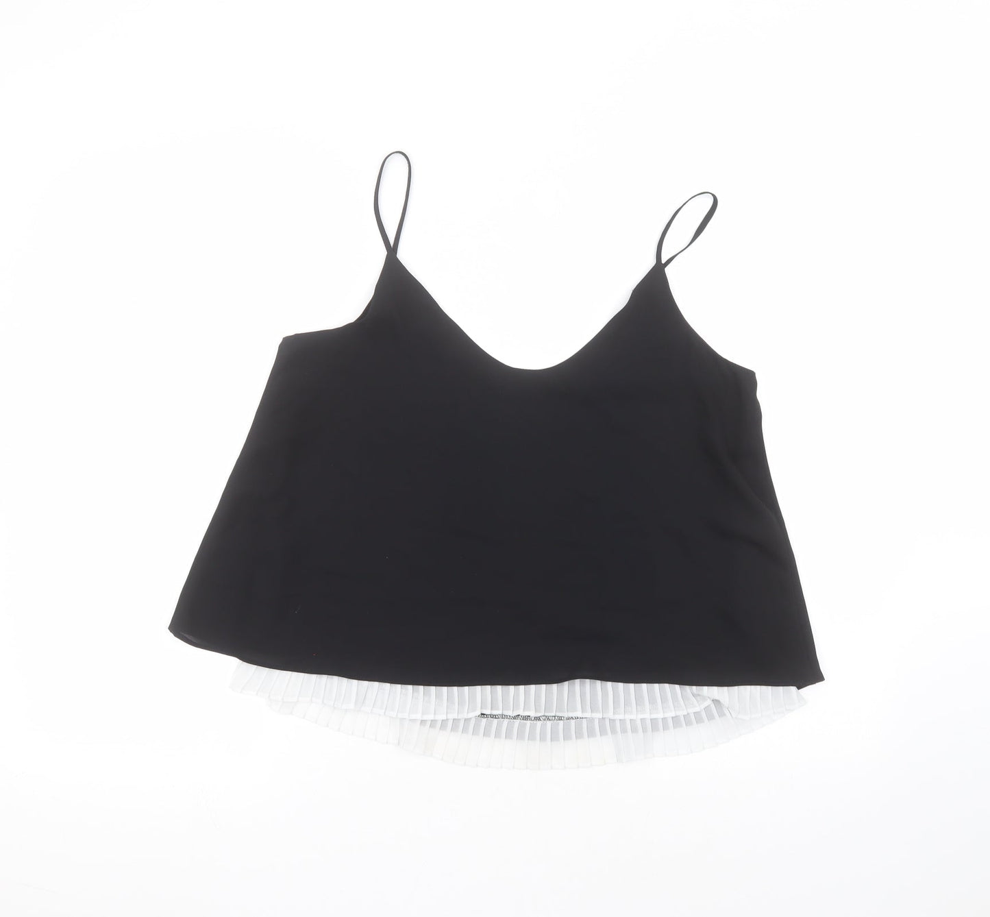 River Island Womens Black  Polyester Basic T-Shirt Size 10 Round Neck