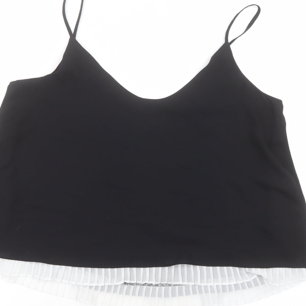 River Island Womens Black  Polyester Basic T-Shirt Size 10 Round Neck