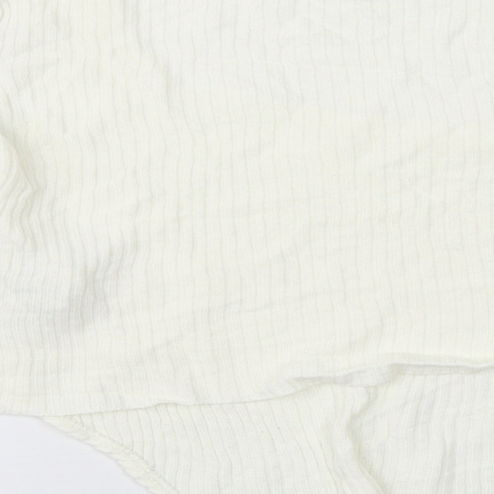 Missguided Womens White Round Neck  Acrylic Pullover Jumper Size 12