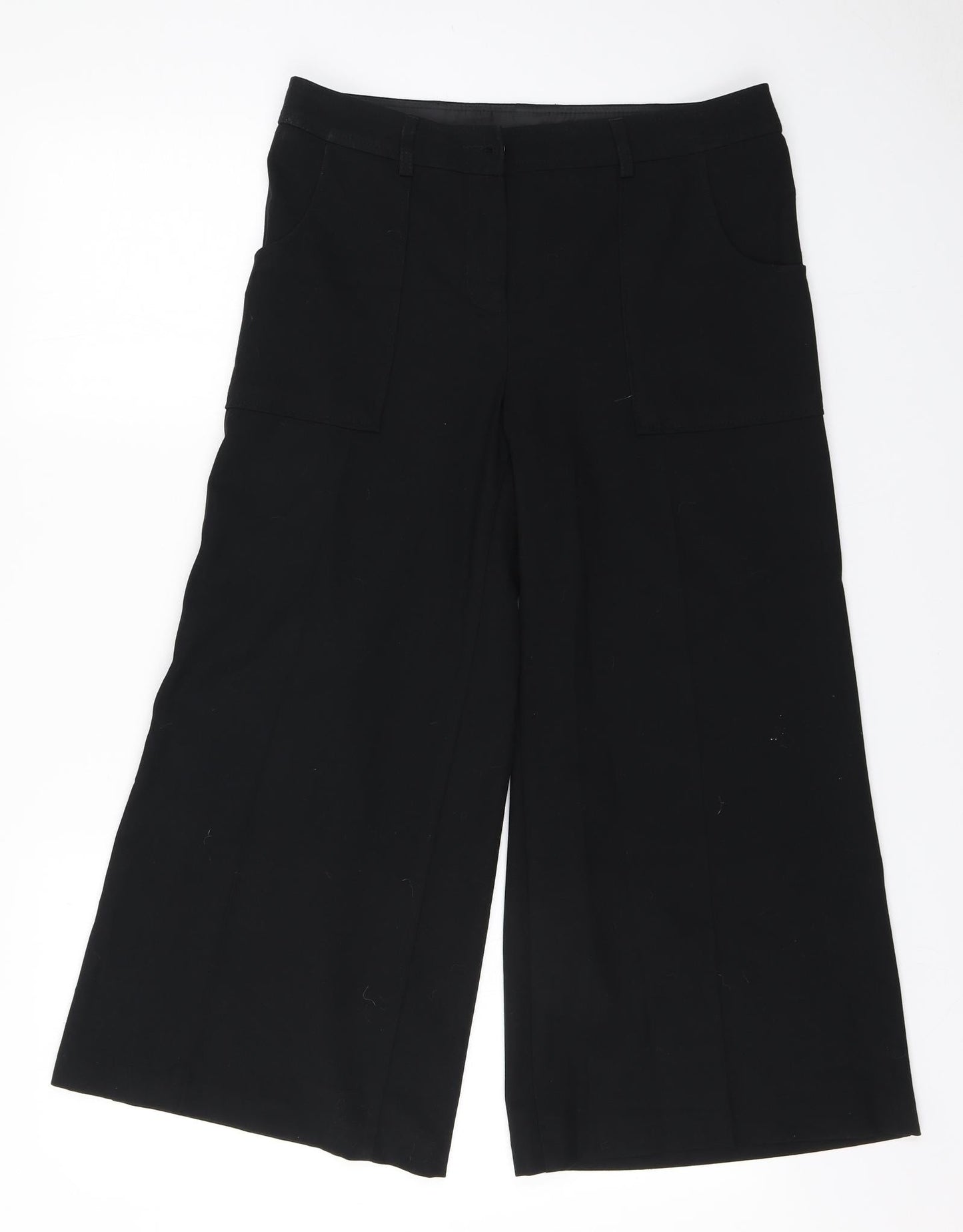 Marks and Spencer Womens Black  Polyester Trousers  Size 10 L23 in Regular