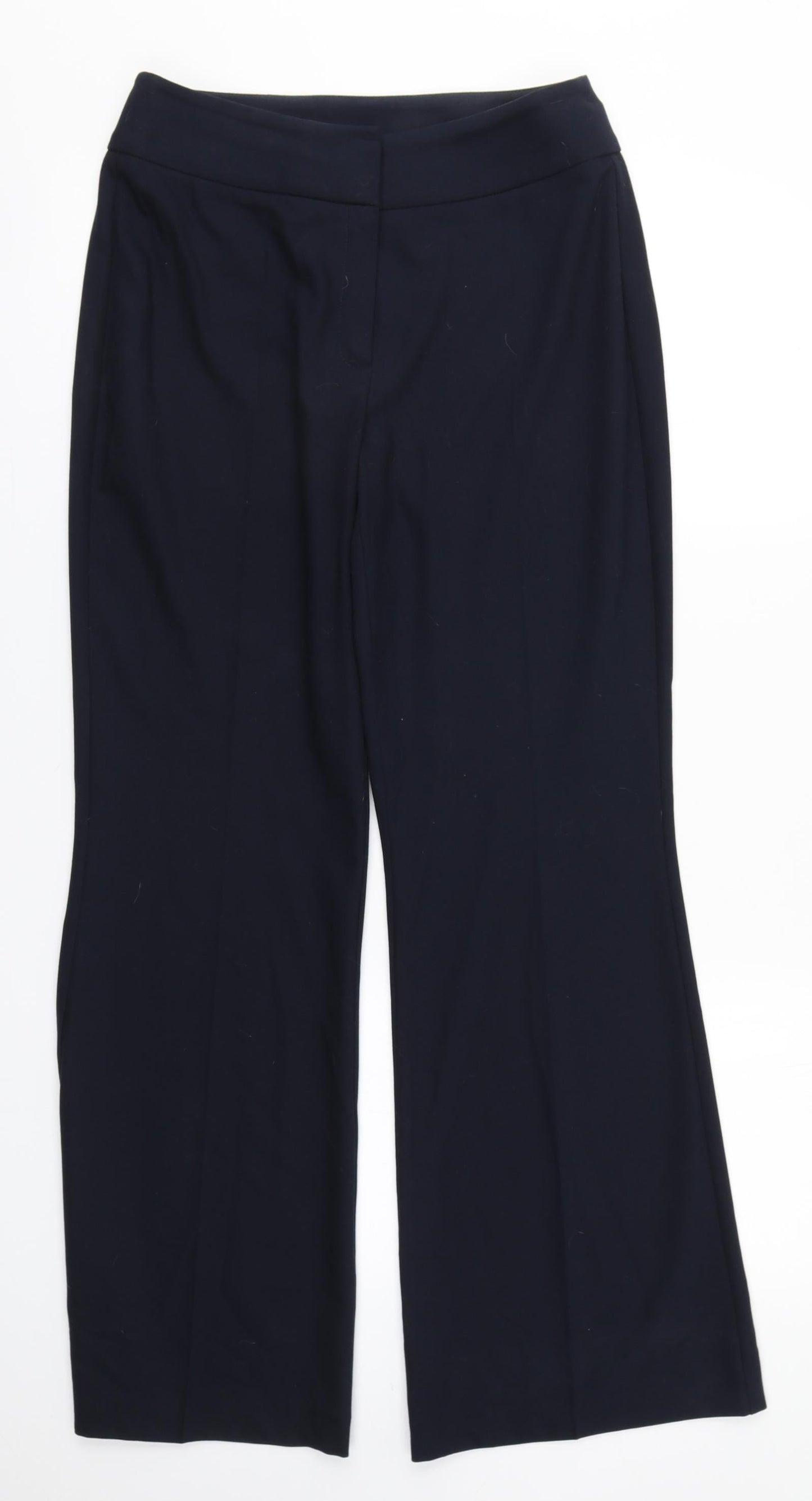 Marks and Spencer Womens Blue  Polyester Trousers  Size 10 L28 in Regular
