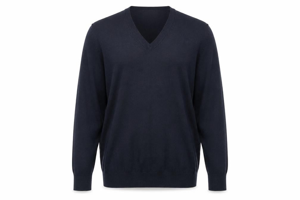 Marks and Spencer Mens Blue V-Neck  Acrylic Pullover Jumper Size L