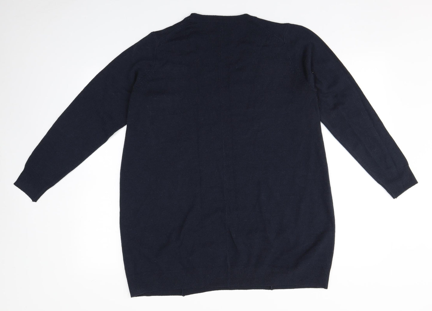 Marks and Spencer Mens Blue V-Neck  Acrylic Pullover Jumper Size L