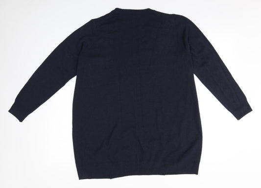 Marks and Spencer Mens Blue V-Neck  Acrylic Pullover Jumper Size L