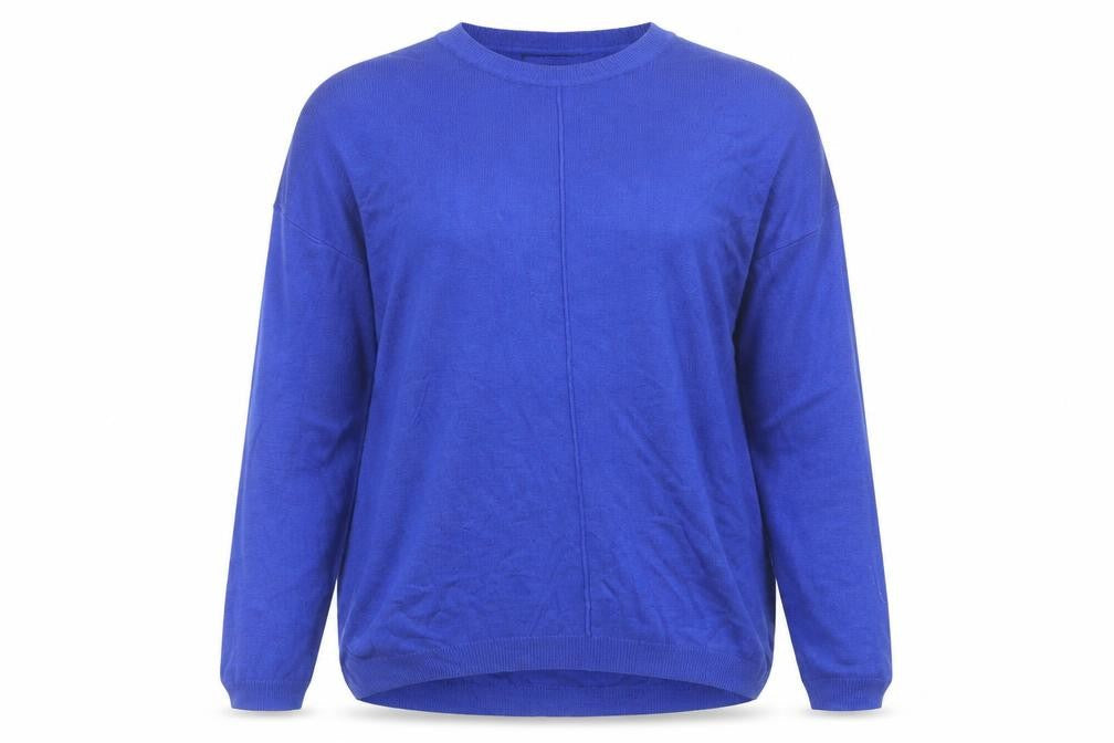 Marks and Spencer Womens Blue Round Neck  Acrylic Pullover Jumper Size M