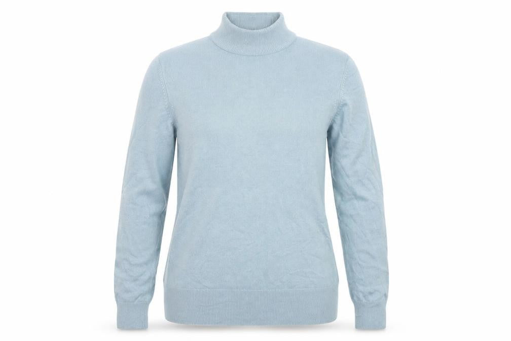 Marks and Spencer Womens Blue High Neck  Acrylic Pullover Jumper Size 12